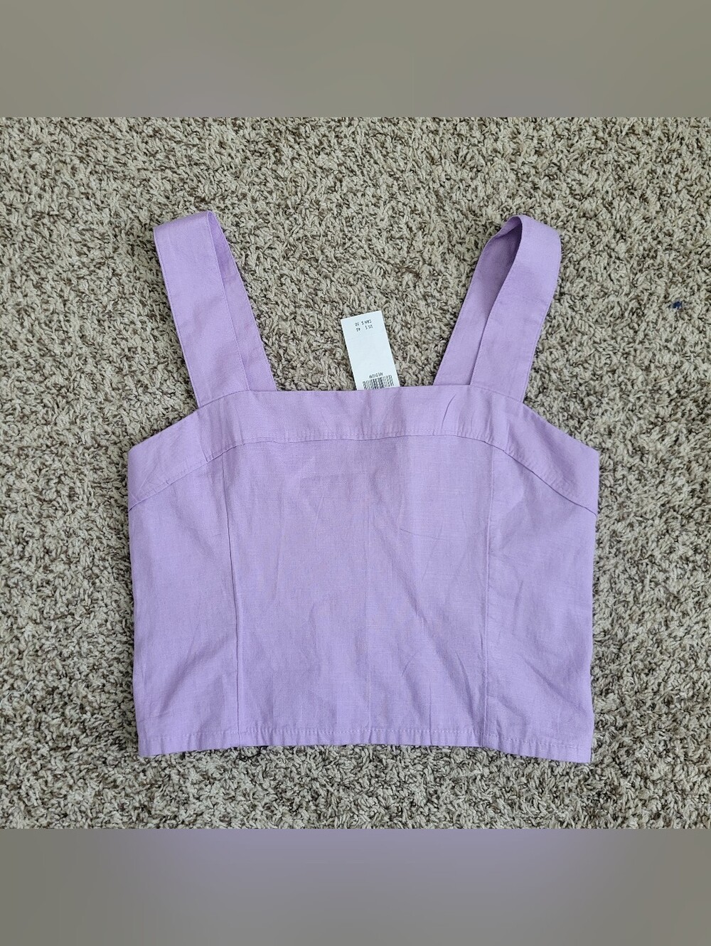 Abercrombie & Fitch Tank Top Shirt Purple 100% Cotton Cropped Woven Medium NWT